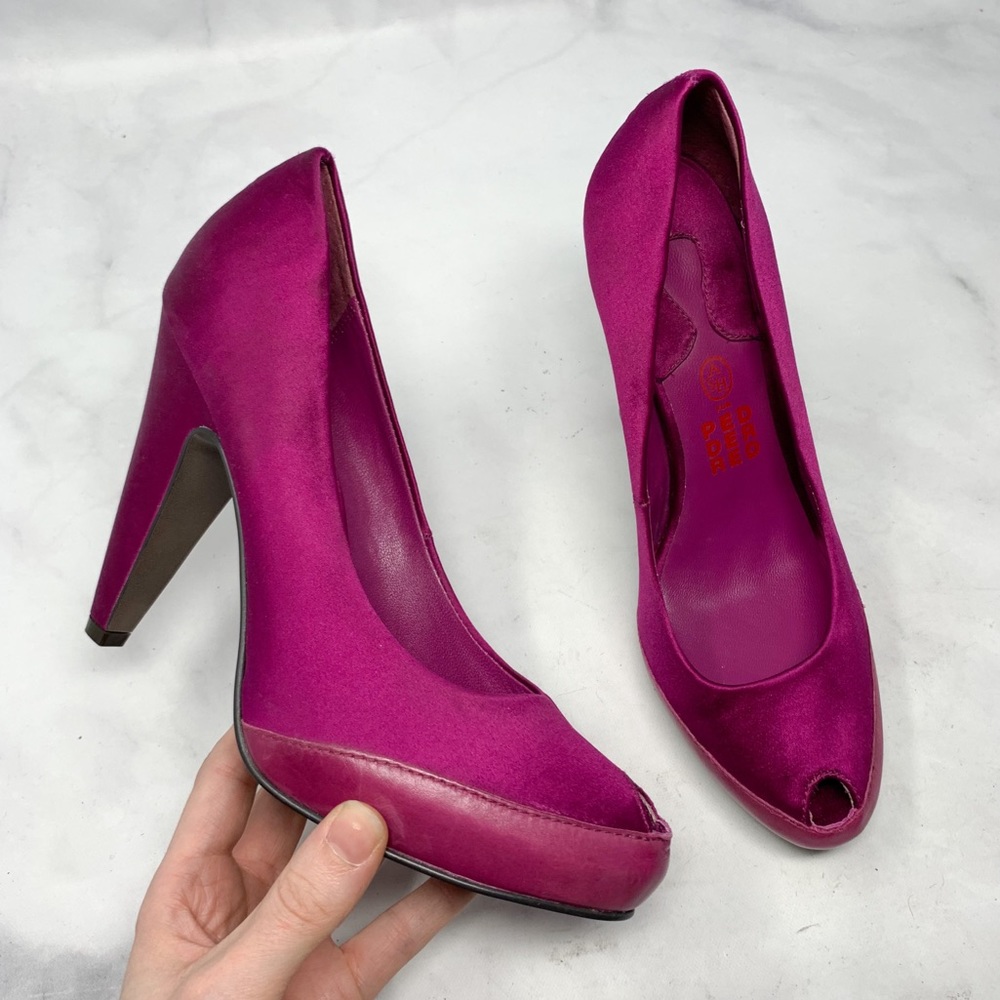 ASH for PEDDER RED Silk Leather Platform Pumps 39